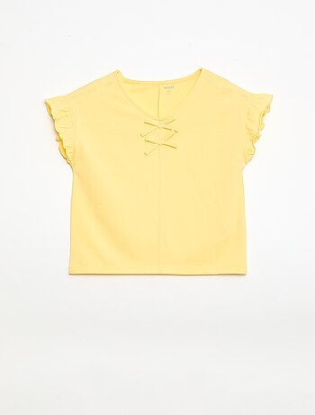 T-shirt con nodi decorativi