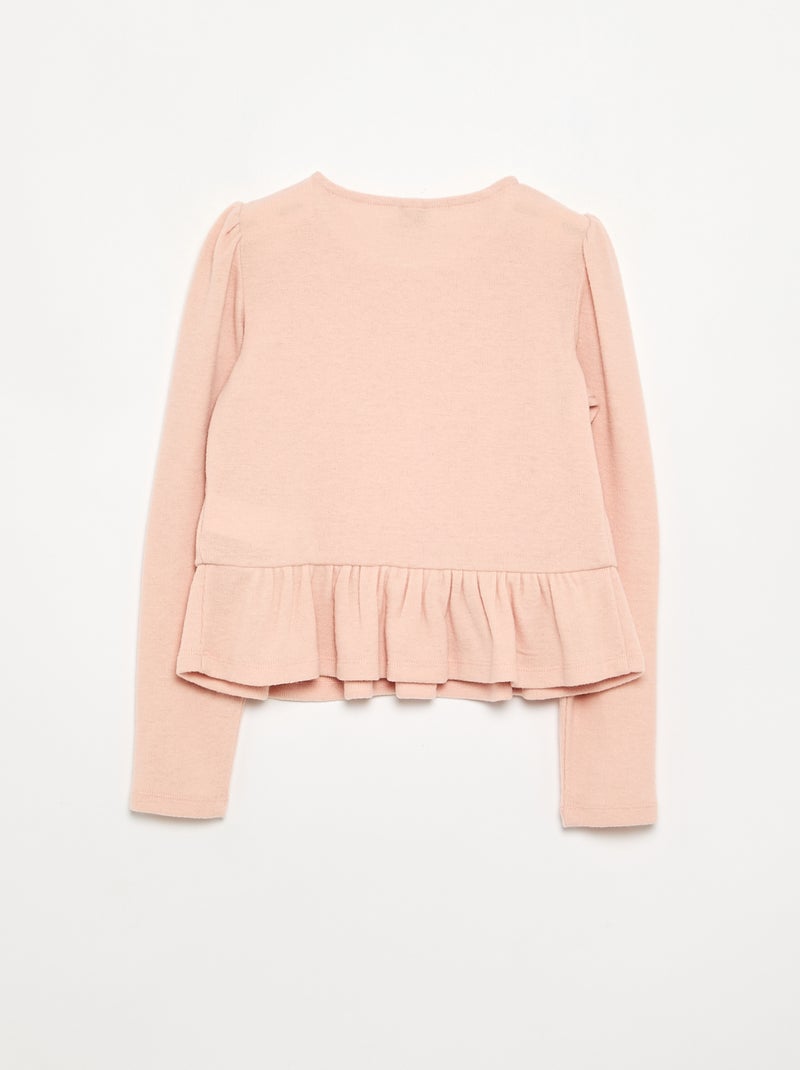 T-shirt con nodi e balza in vita Arancione - Kiabi