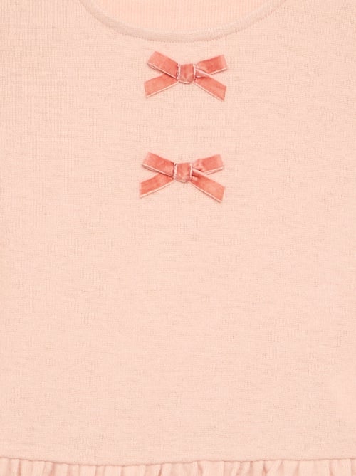 T-shirt con nodi e balza in vita - Kiabi