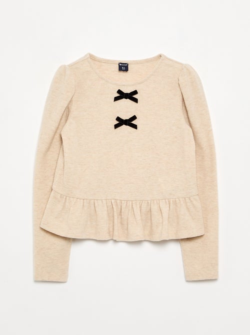 T-shirt con nodi e balza in vita - Kiabi T-shirt con nodi e balza in vita - Kiabi