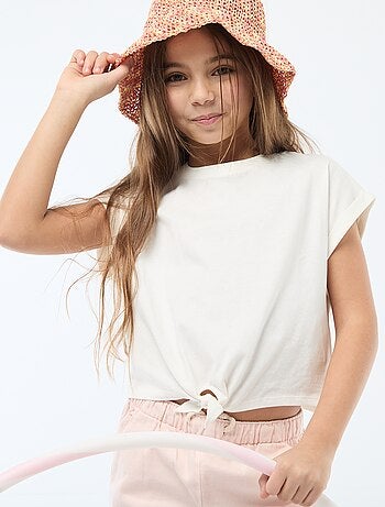 T-shirt con nodo in vita