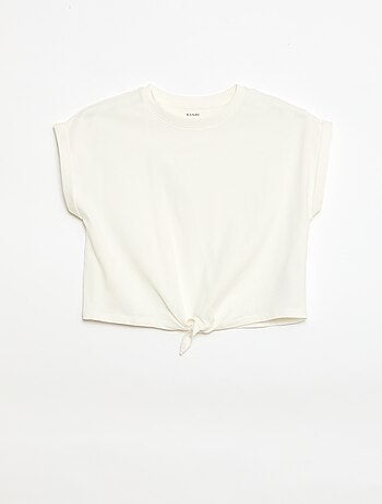 T-shirt con nodo in vita