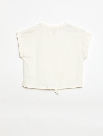 T-shirt con nodo in vita