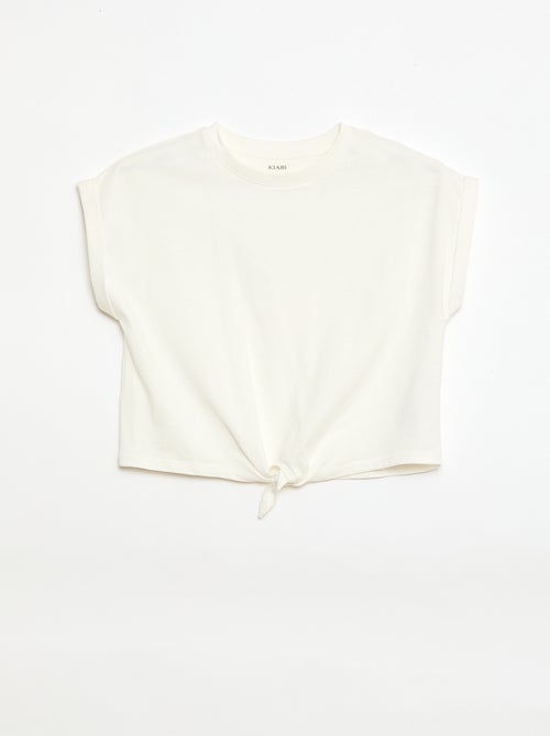 T-shirt con nodo in vita - Kiabi