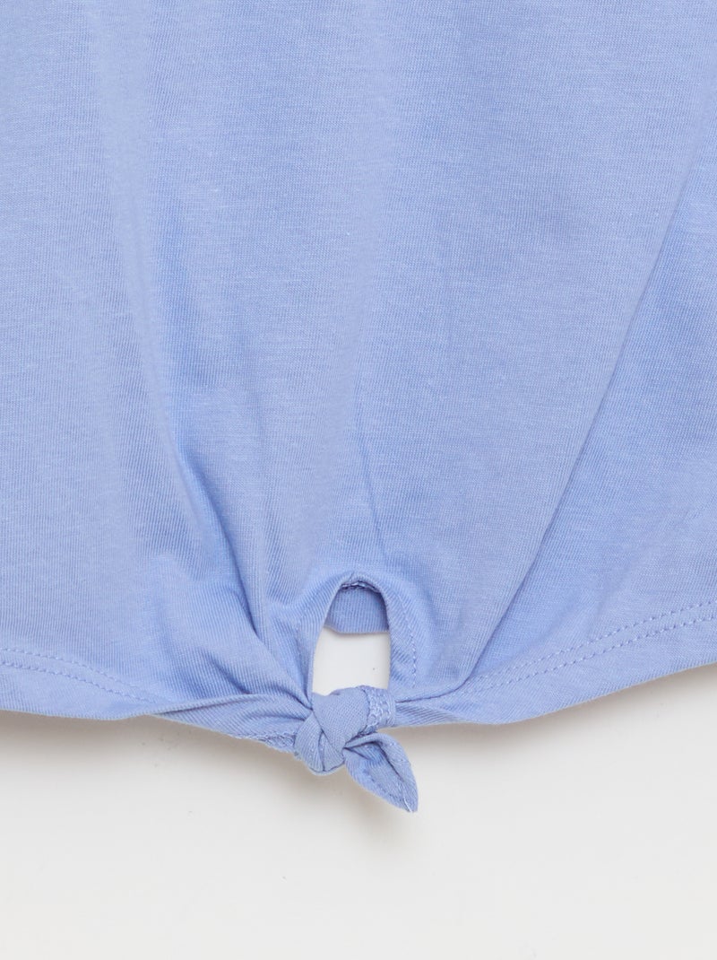 T-shirt con nodo in vita Blu - Kiabi