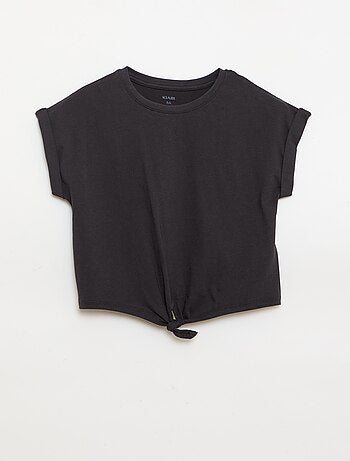 T-shirt con nodo in vita