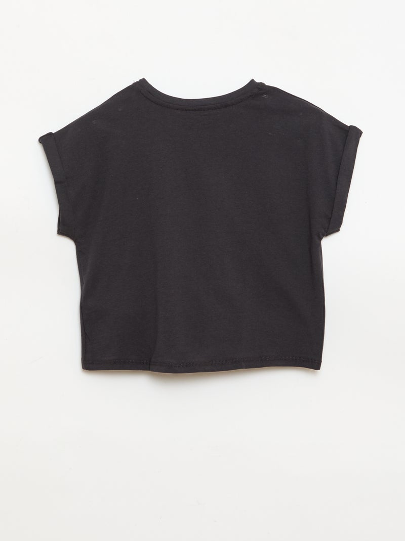 T-shirt con nodo in vita Nero - Kiabi