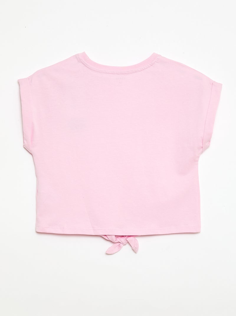 T-shirt con nodo in vita Rosa - Kiabi