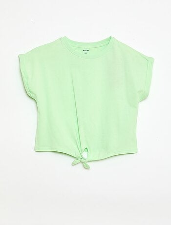 T-shirt con nodo in vita