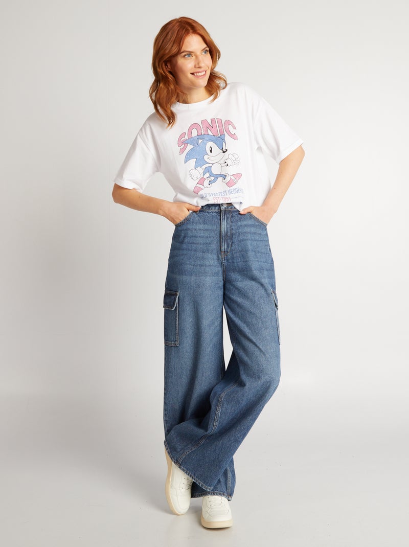 T-shirt con oversize 'Sonic' bianco - Kiabi