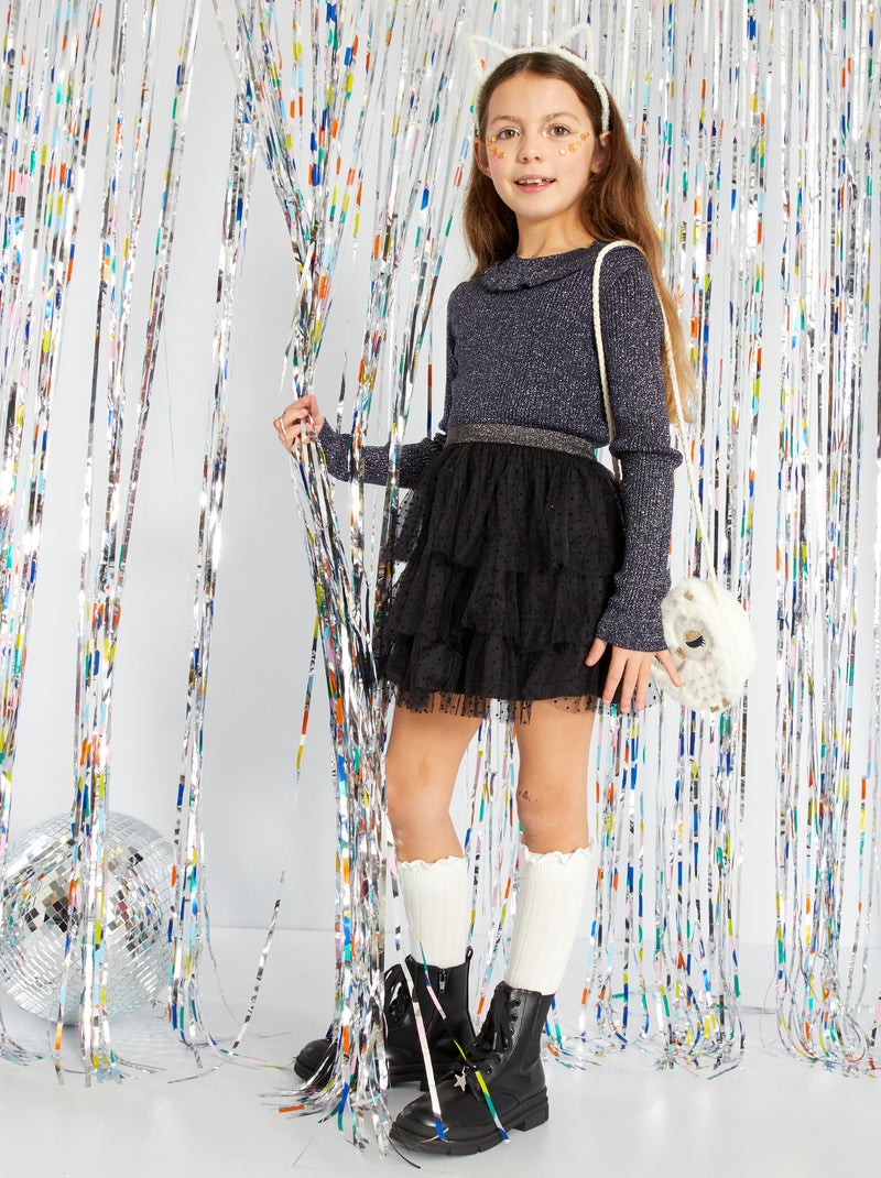 T-shirt con paillettes blu - Kiabi