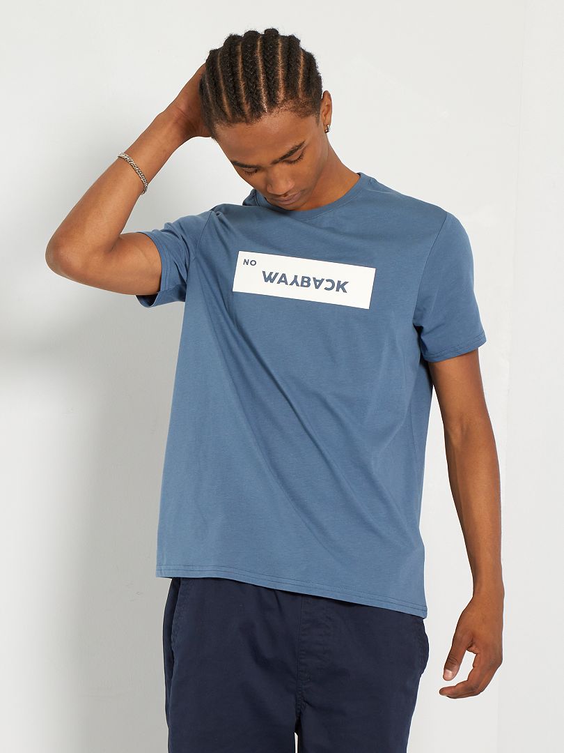 T-shirt con patch in rilievo blu - Kiabi