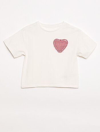 T-shirt con patch vichy
