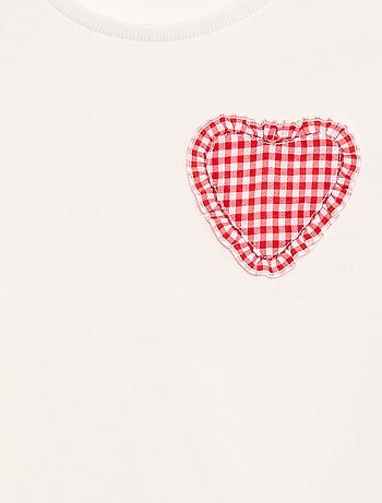 T-shirt con patch vichy