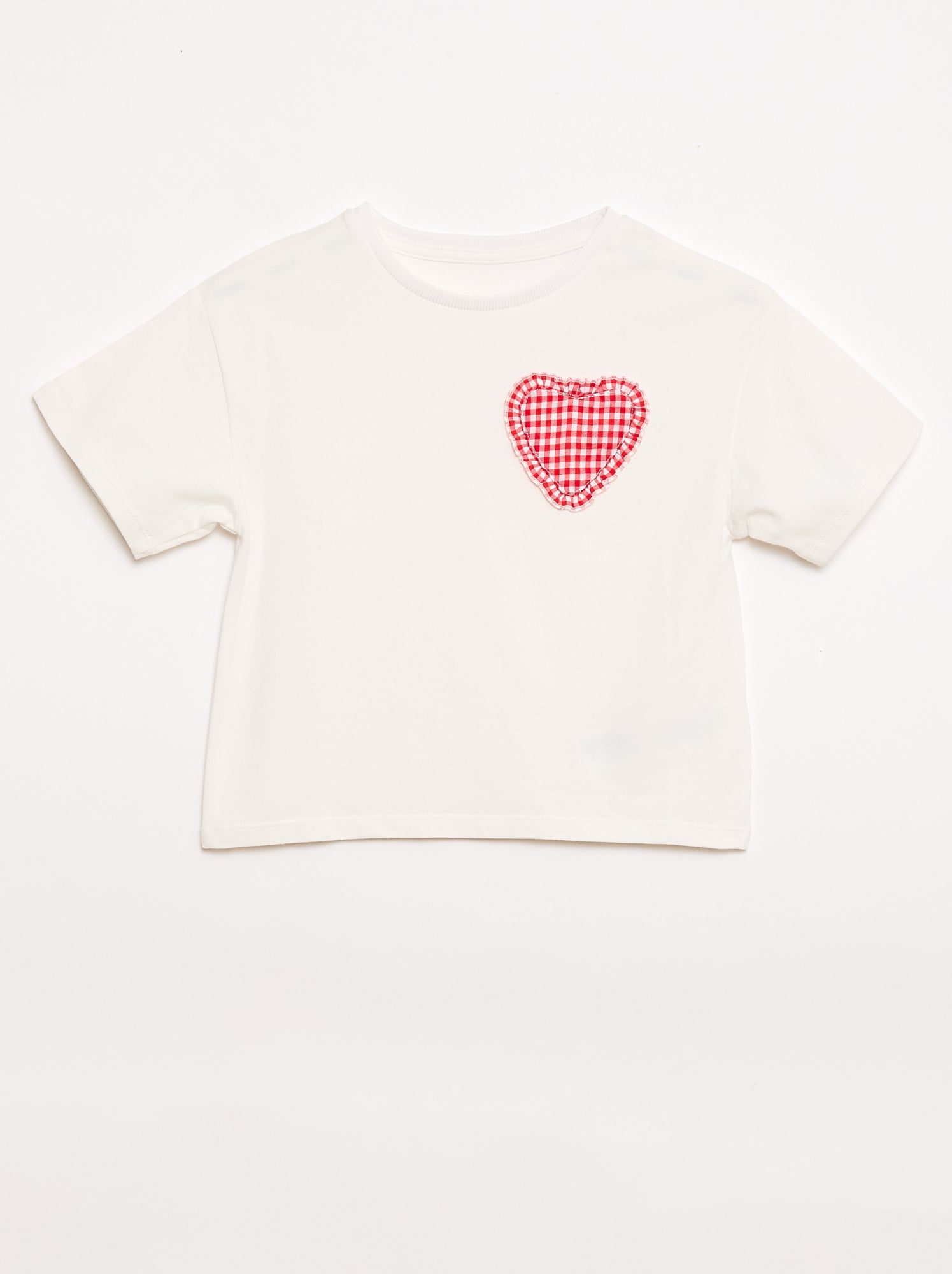 T-shirt con patch vichy