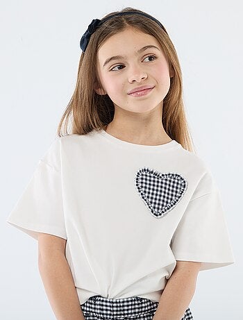 T-shirt con patch vichy