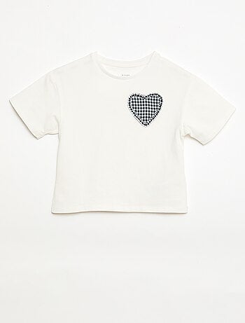 T-shirt con patch vichy