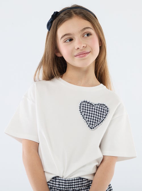 T-shirt con patch vichy - Kiabi
