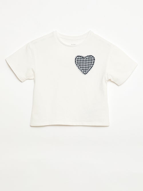 T-shirt con patch vichy - Kiabi