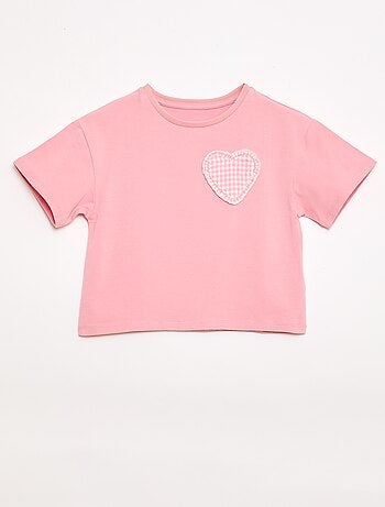 T-shirt con patch vichy