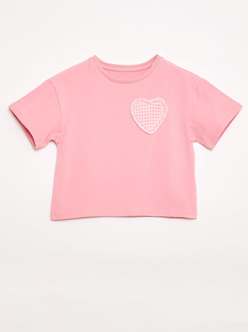 T-shirt con patch vichy - Kiabi