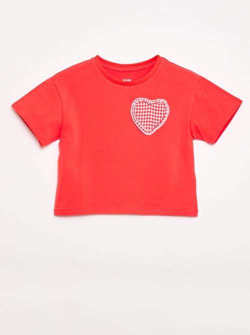 T-shirt con patch vichy - Kiabi