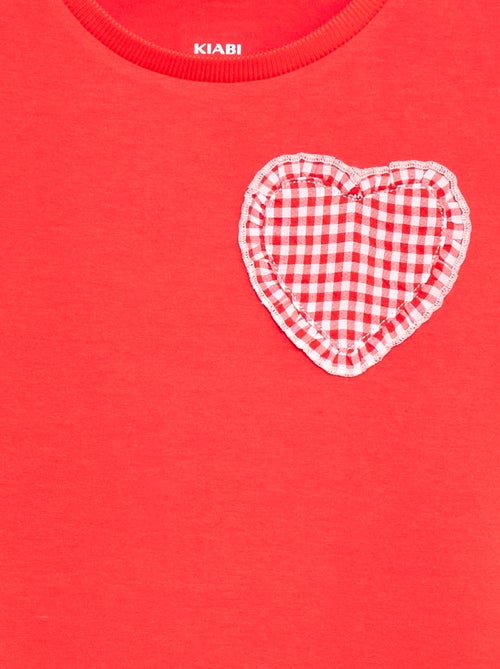 T-shirt con patch vichy - Kiabi