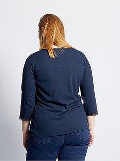 Taglie forti donna - T-shirt con pizzo - Kiabi