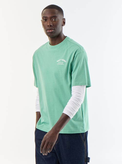 T-shirt con ricami a maniche corte - Kiabi