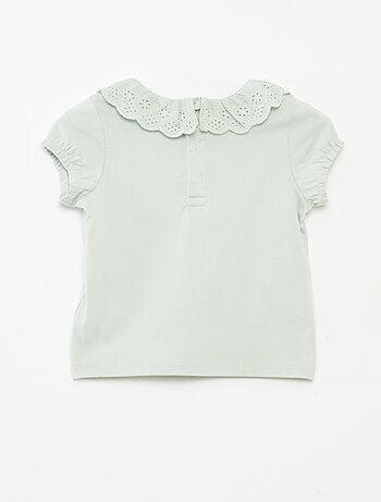 T-shirt con ricamo a punto inglese 'Minou'