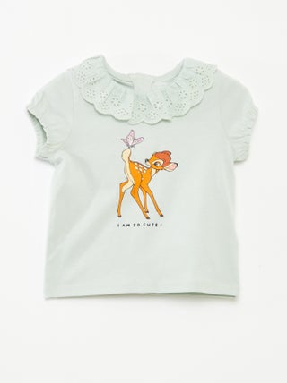 T-shirt con ricamo a punto inglese 'Bambi'