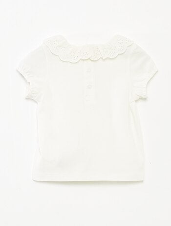 T-shirt con ricamo a punto inglese 'Minou'
