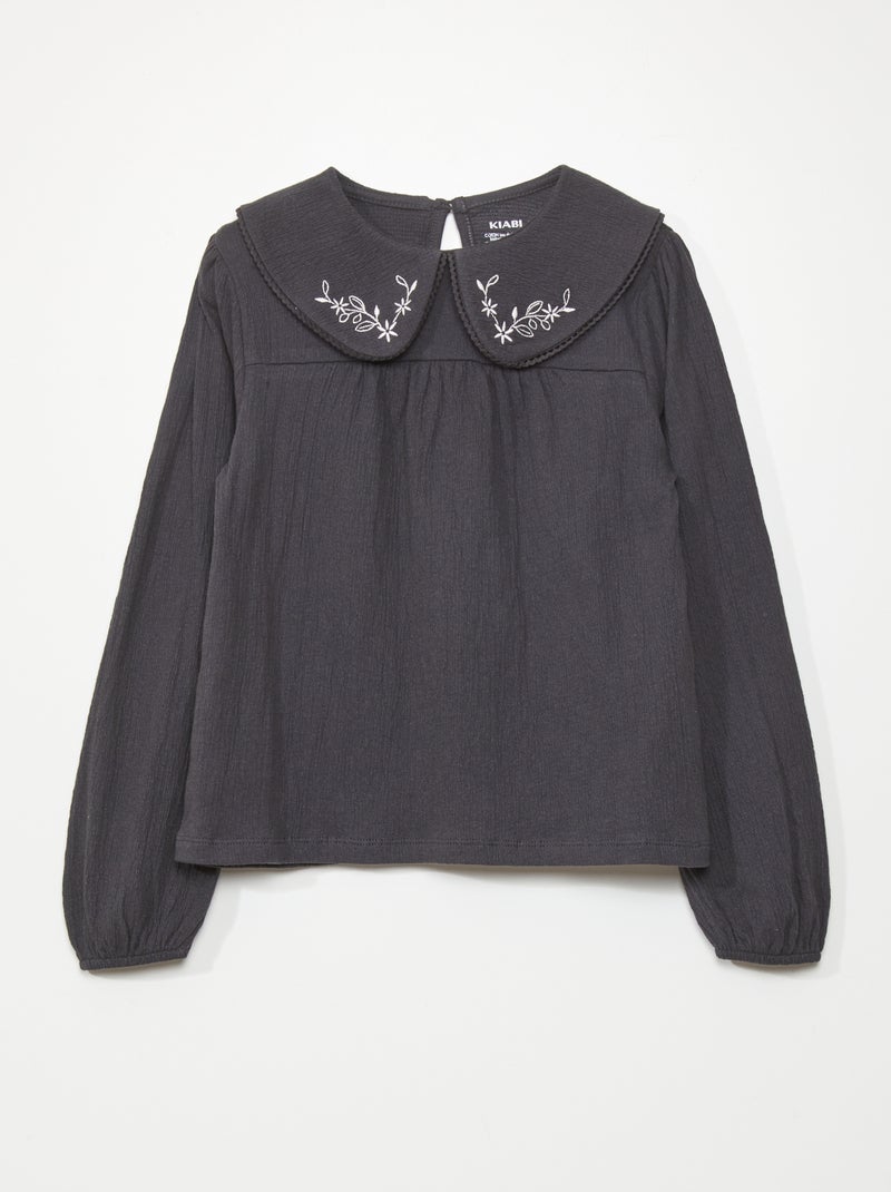 T-shirt con ricamo GRIGIO - Kiabi