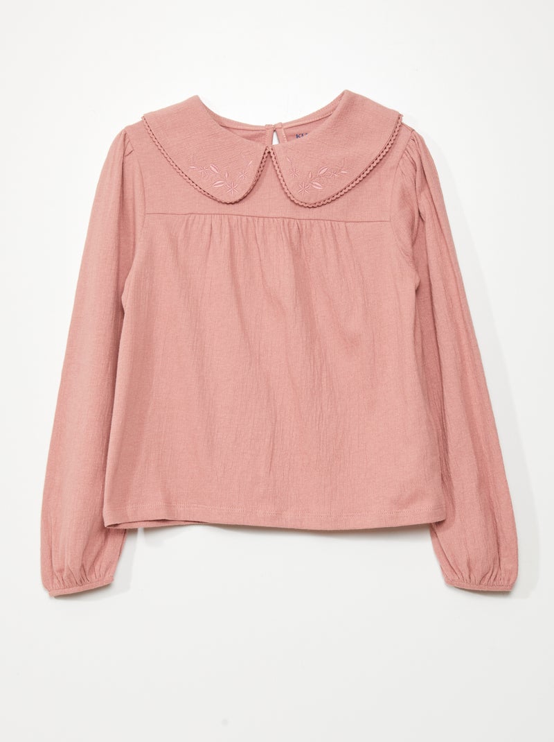 T-shirt con ricamo ROSA - Kiabi
