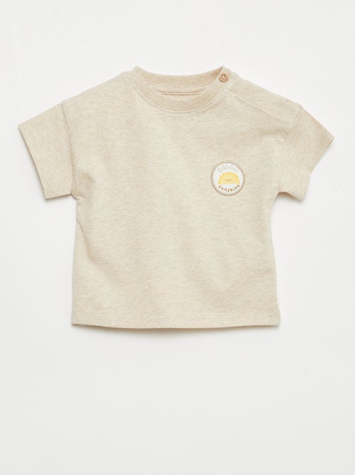 T-shirt con ricamo sul petto - Kiabi