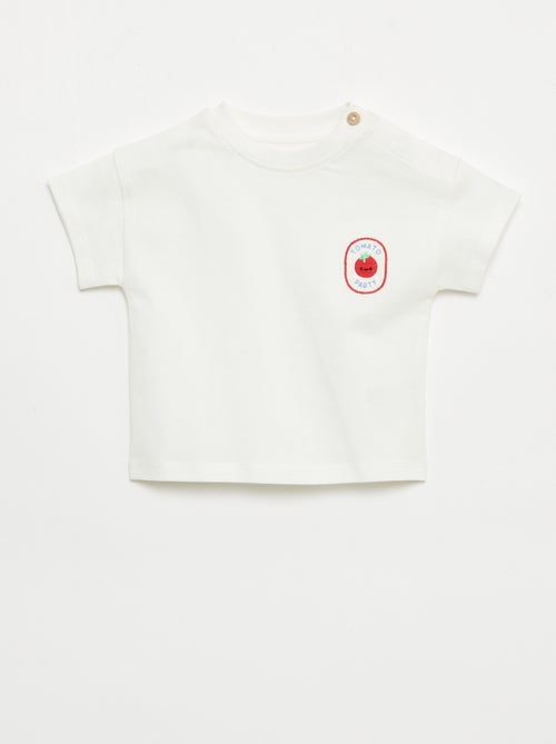 T-shirt con ricamo sul petto - Kiabi