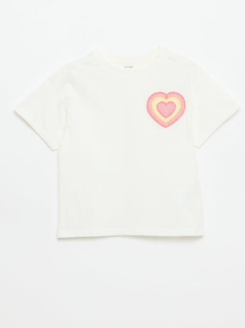T-shirt con ricamo sul petto - Kiabi