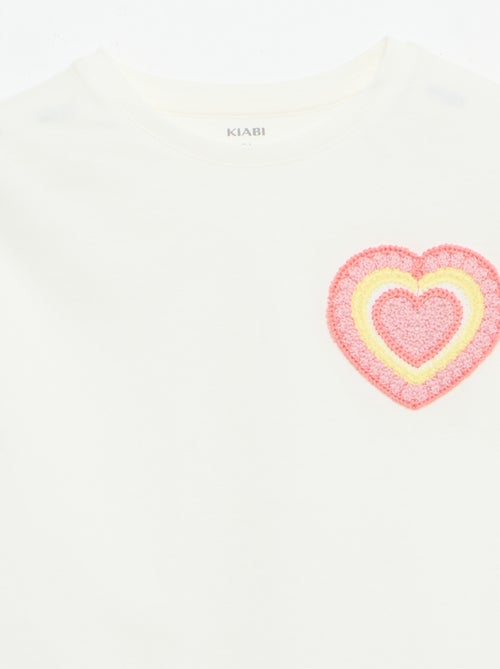 T-shirt con ricamo sul petto - Kiabi