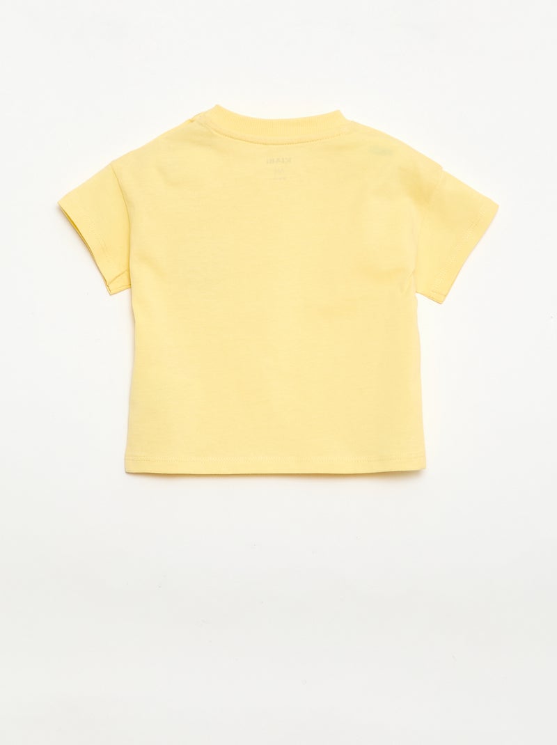 T-shirt con ricamo sul petto Giallo - Kiabi