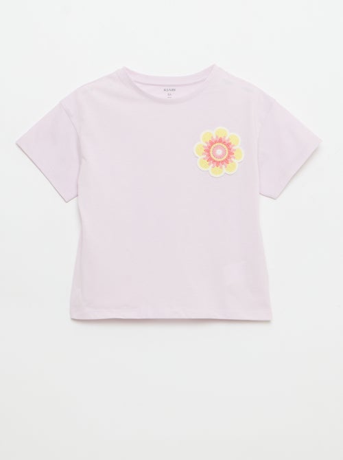 T-shirt con ricamo sul petto - Kiabi