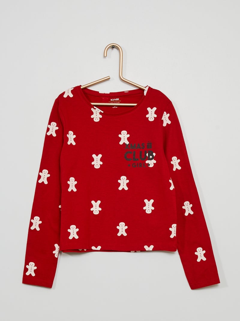 T-shirt con sacca nello spirito del 'Natale' ROSSO - Kiabi