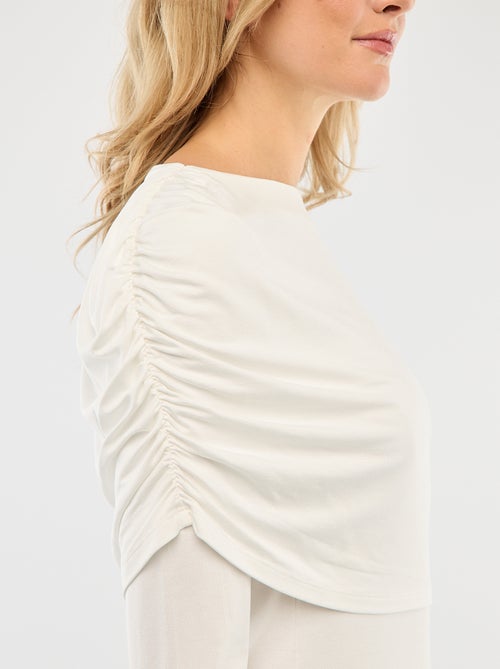 T-shirt con scollo a barca drappeggiato - Kiabi