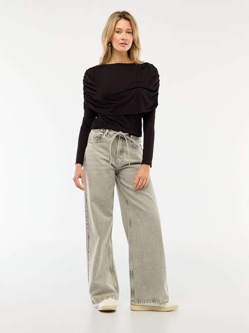 T-shirt con scollo a barca drappeggiato - Kiabi