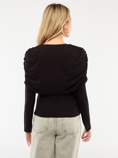 T-shirt con scollo a barca drappeggiato - Kiabi