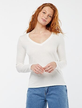 T-shirt con scollo a V
