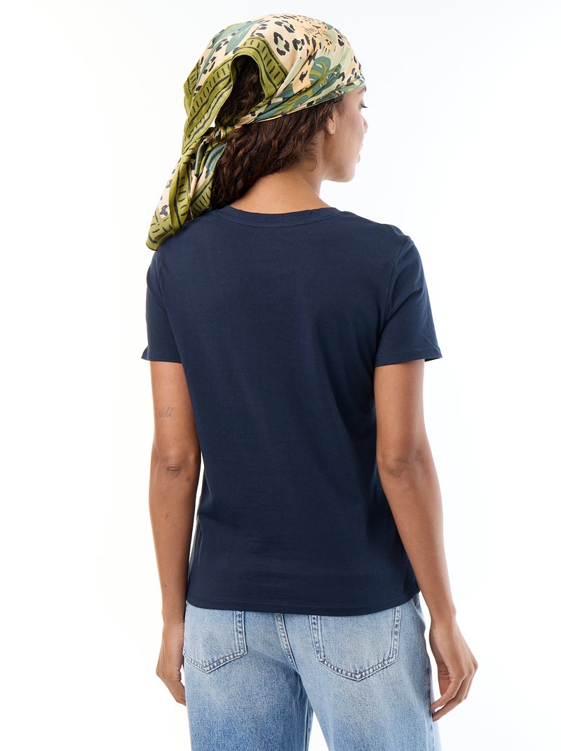 T-shirt con scollo a V Blu - Kiabi