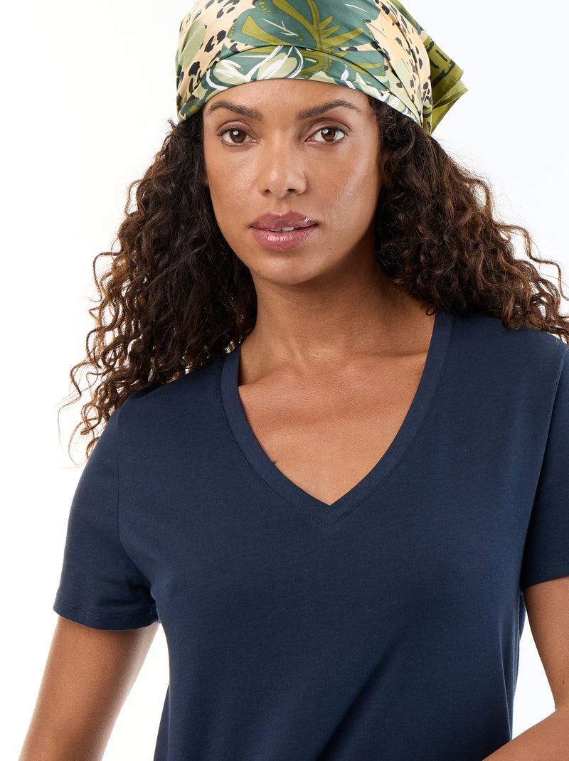 T-shirt con scollo a V Blu - Kiabi