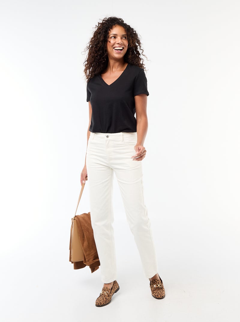 T-shirt con scollo a V Nero - Kiabi