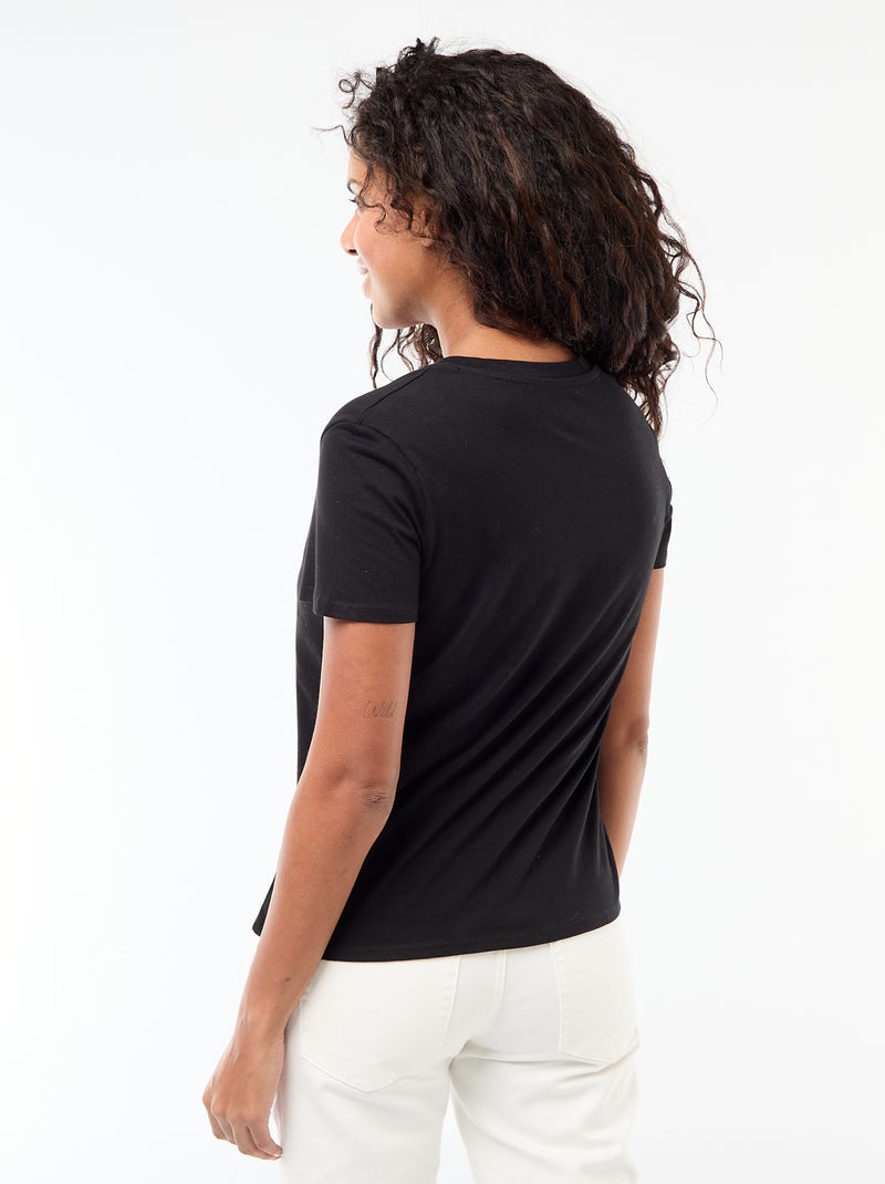 T-shirt con scollo a V Nero - Kiabi
