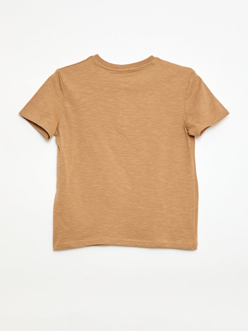T-shirt con scollo alla tunisina Beige - Kiabi
